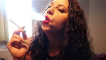 Red lips and Cork Tips by the window