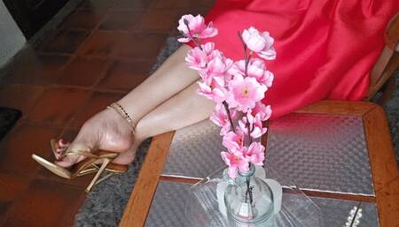 Milah Arches Highly Arched Feet Paradise on gold sandals