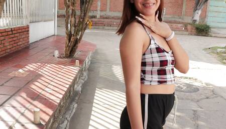 INTERVIEW WITH MY HORNY STEPSISTER NEAR HER SCHOOL, SHE TELLS ME TO FUCK AT MY HOUSE-PORNO IN SPANISH-.