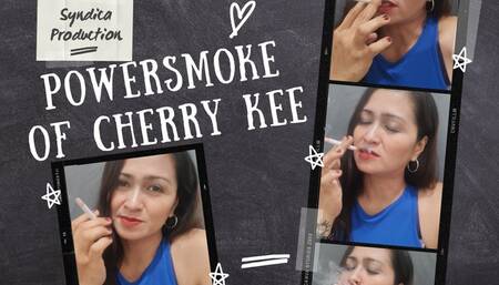 powersmoking of cherry kee smoking menthol cigarette