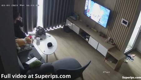 IPCAM – Japanese couple fucks while watching hentai