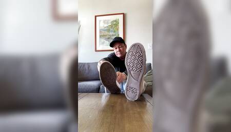 Bare Feet in Chuck's, Self Foot Worship, Masturbation
