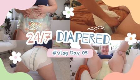 24 7 Vlog | Day 5 - plastic pants haul & try on, soaked diapers & daddy changes me