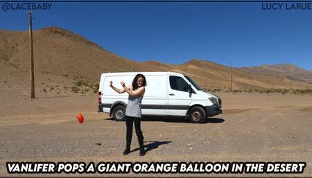 Vanlifer Pops A Giant Orange Balloon in the Desert