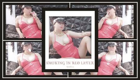 smoking in red latex