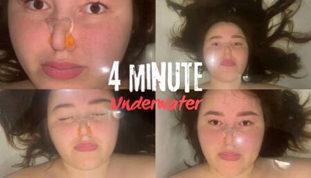 4 minute dive underrwater face