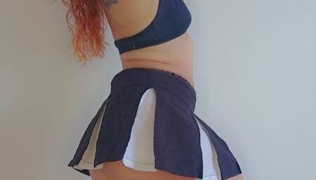 Rhythmic movement of a cheerleader's ass