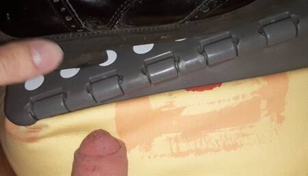 OLD CLIPS: Jule unknown trample my cock with her daily black boots