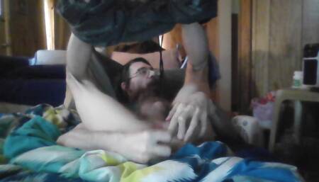 Straight Skinny Twink Jerking off in Bed and Dildoing Asshole