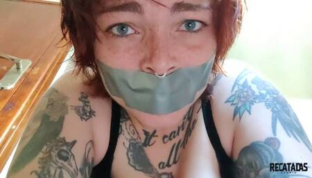 Maysha and her real orgasm gagged with duct tape! (1080p 60fps)