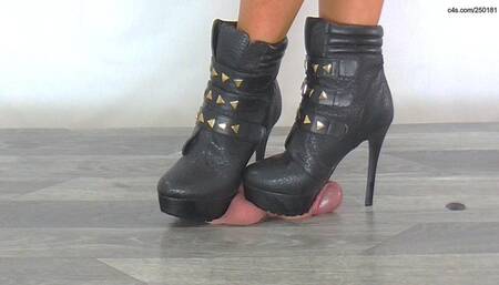 Shredded Under Ambers Stiletto Rock Boots - Feet Cam - Extreme Cock and Balls Trample - CB43-2
