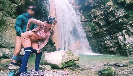 Outdoor Waterfalls Fuck with Screaming Orgasm