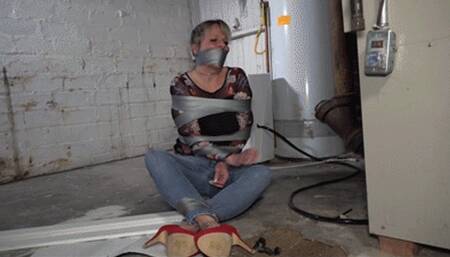 2405LOLLY-Curvy MILF Stashed in the basement all taped up and gagged
