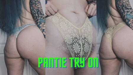 Curvy Hairy Elizabeth Trying On Panties PART TWO