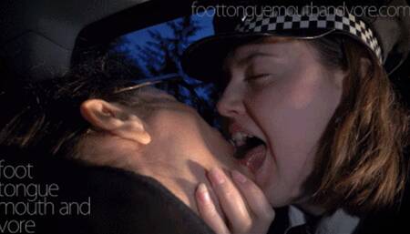 The Young Police Officer and The Patronising Business Woman (Face Licking and Kissing Part Only)