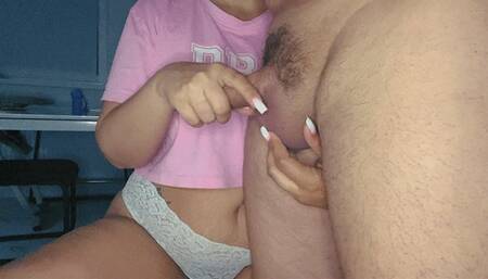 Real homemade wife handjobs and balls play