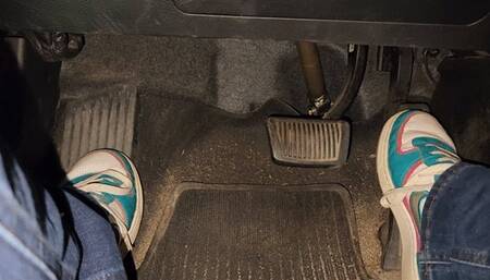 Driving Around in Nike Air Sneakers