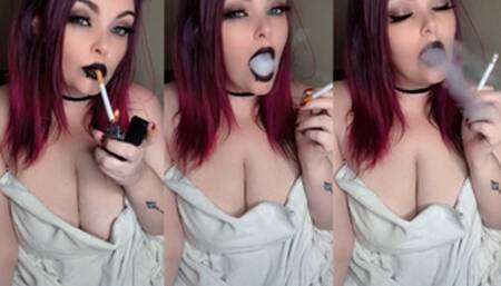 Smoking a Newport 100 in bed