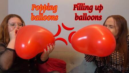 Evil Lohan and Goddess Isabela Cristina: Filling up and popping balloons (1080 EN-sub)