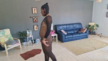 Nylon encased slut performs for your cum