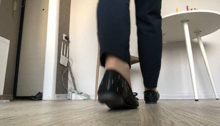 Ballet flats dangling!