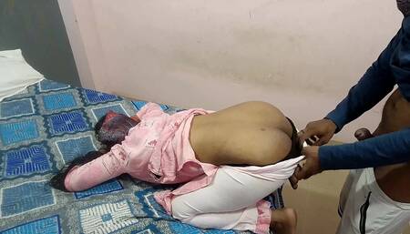 Aunty Lying in Doggy Style, Neighbor Boy Pulled Down Panty and Inserted Penis in Pussy