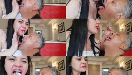 DRINK MY SLAVE SPIT WHILE I BRUSH MY TEEH - GODDES LETICIA MILLER & SLAVE DJALMA - EXCLUSIVE LM VIDEOS MAY 2024 - CLIP 4