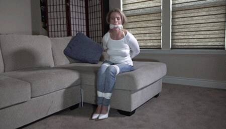 2405CLAIRE-Hopping around tied up gagged and taped