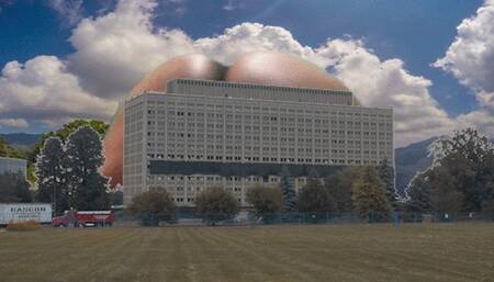 Giantess uses Big Ass to Destroy Building 1080