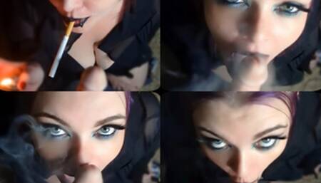 POV smoking, teasing blow job