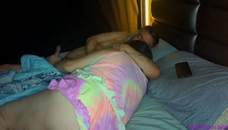 BBW Wife Jerks off Husband at Bedtime