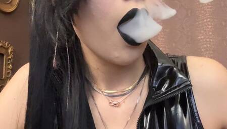 smoking instructions and encouragement with dark look