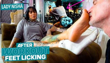 After the workout my feet and socks are licked! ( Sweaty Socks and Feet licking with Lady Nisha ) - Full HD wmv