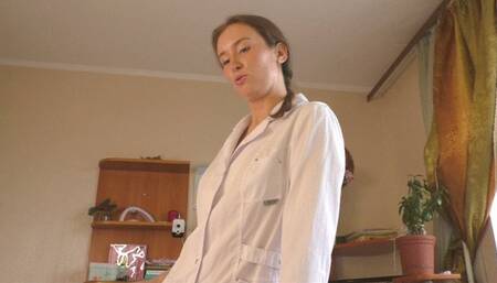 Sexy nurse Nikky healing the patient with cum therapy