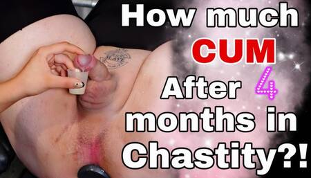 Femdom Cock Milking Ruined Orgasm Cumshot Handjob 4 Months in Chastity Cum Prostate