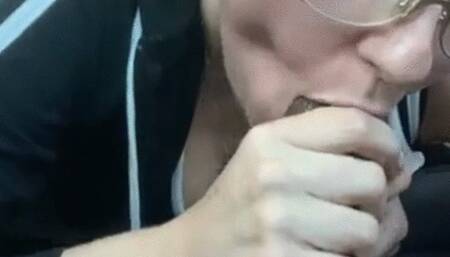 A footjob and a blowjob by a blonde!!!