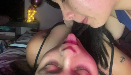 A Naughty Girl Sucks My Huge Tongue