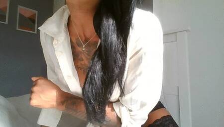 Dyke Bitch Boss Pees + Begs for White Cock