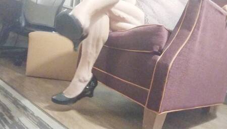 Heart heels and leopard print sheer cami