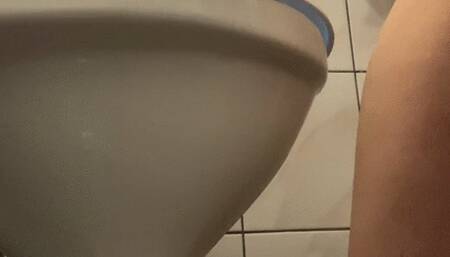 Morning toilet excreting chocolate