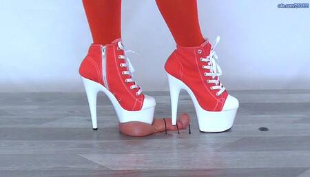 Trampled Flat Under Ambers Platform Boots - Feet Cam - Extreme Cock and Balls Trample - C4S47FC