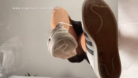 A Crushing Dream in Adidas Superstars - egg and cinnamon rolls crush, POV and underglass views - sneakerfetish