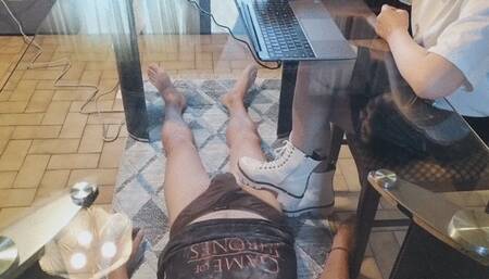 Chinese Mistress Helen -- Under The Glass Table