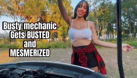 Busty Mechanic Gets BUSTED and MESMERIZED