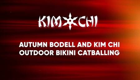 autumn bodell and kim chi outdoor bikini catballing