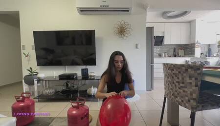 Owllete has an orgasmwith helium balloons and pops them