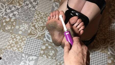 Tickling with electric toothbrush POV