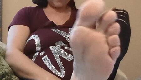 Goddess Kristy tickles her soft bare feet