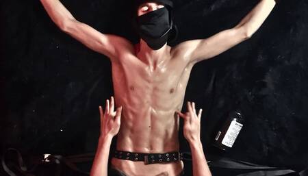 College Runner Gareth Strapped To The Bed For Tickling, Jerking, And Ballbusting (Part 1)