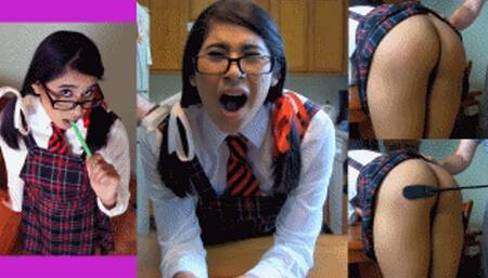 Candy Cunt girl eRica gets spanked for eating too much of the candy